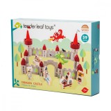 Set de joaca din lemn Castelul Dragonului, Tender Leaf Toys, 59 piese