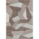 Covor Model Fashion 32001-120, Marime 60 x 130 cm, Crem, Maro, Inaltime Fir 12 mm, Antialergic, Polipropilena, Living, Dormitor, Sufragerie, Birou