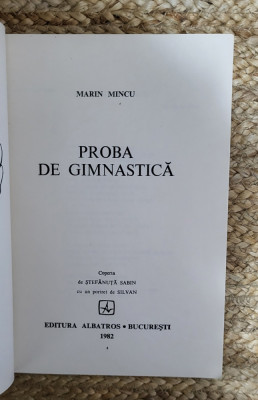 PROBA DE GIMNASTICA -MARIN MINCU,1982 foto