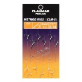 Carlige Legate Feeder cu Spin CLAUMAR Method Rigs, Carlig CLM-5, Nr.12, 7cm, Fir Textil, 0.14mm, 6buc/pac