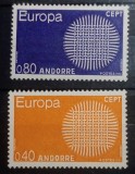 ANDORA franceza 1970 Europa cept serie 2v neștampilat