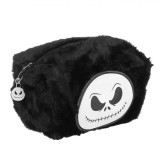 Portfard Furry Halloween, Craniu Alb, Negru, 17x10x10cm, Oem