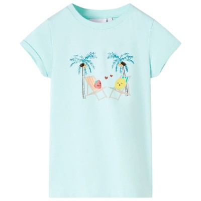 Tricou pentru copii, turcoaz deschis, 92 foto
