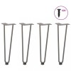 VidaXL Picioare tip agrafă pentru măsuță de cafea, 4 buc., oțel natural, 42 cm, oțel masiv 4012423