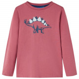 Tricou pentru copii cu maneci lungi rosu &icirc;nchis 140 GartenMobel Dekor, vidaXL