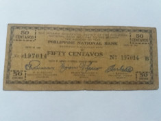 Filipine 50 CENTAVOS 1942 foto