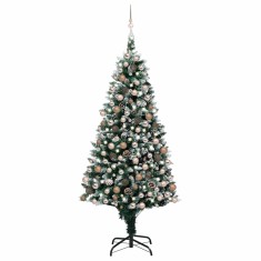 vidaXL Brad Crăciun artificial pre-iluminat globuri/conuri pin, 240 cm 3077619