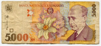 Bancnota 5000 lei 1998 foto
