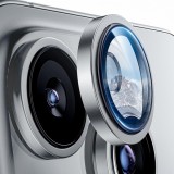 Folie de protectie Camera Spate Lito S+ pentru Apple iPhone 16 Pro Max / 16 Pro, Sticla Securizata, Argintie