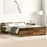 vidaXL Cadru de pat fără saltea Lemn vechi 140x200cm Lemn prelucrat