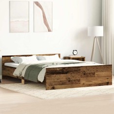 vidaXL Cadru de pat fără saltea Lemn vechi 120x190cm Lemn prelucrat