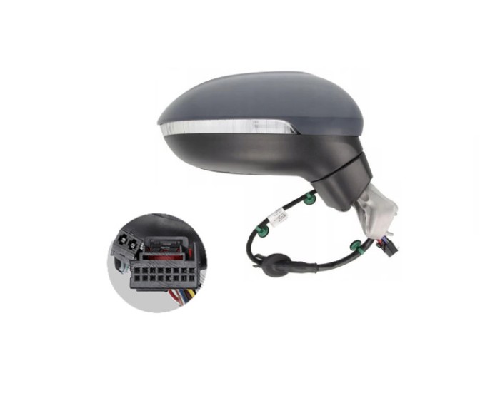 Oglinda exterioara Volkswagen Passat (B8), 08.2014-, Dreapta, reglare electrica; grunduit; incalzita; geam convex; cromat; 8 pini; cu semnalizare, Vi
