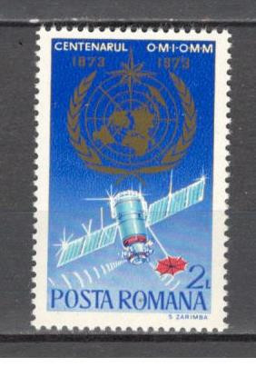 Romania.1973 100 ani Organizatia Mondiala de Meteorologie ZR.482