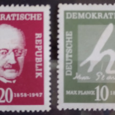 Germania DDR 1958, M.Planck, fizician,Premiul Nobel 1918 serie cu sarniera