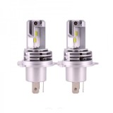 Set 2 Becuri LED Auto H4, 55W, 8000 Lumeni, 6500K, Argintiu, Durata 30000h, M3