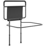 HOMCOM Bară de Asistență pentru Pat cu &Icirc;nălțime Reglabilă, Buzunar de Depozitare și Bară de Susținere, 71x61x86-104 cm, Gri | Aosom Romania