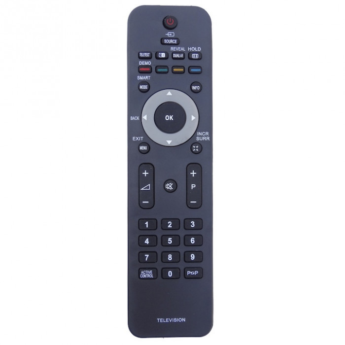 Telecomanda pentru LCD Philips RC-2422-5490-1834, neagra cu functiile telecomenzii originale