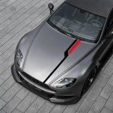 Set sticker autoadeziv Tuning in doua culori, model &quot;Hood Stripes V3&quot;, dimensiune 130 x 10 cm, culoare Negru + Rosu, AVEX