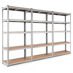 Raft triplu Premium 1800x1800x400 mm (HxLxl), otel galvanizat cu 5 polite MDF, 2625 kg, montaj fara surub, PLUS (5 ani garantie)