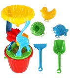 Set galeata cu accesorii pentru nisip si plaja, MARIOINEX, multicolor, Oem