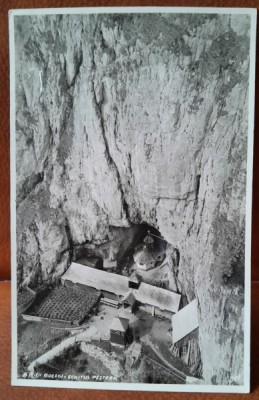 Carte postala, Bucegi Schitul Pestera, perioada interbelica foto