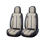 Huse auto premium 5 locuri Carguard Deluxe piele ecologica perforata - negru - crem