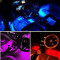 Set 4 benzi LED Interior Auto RGB 18 LED-uri cu telecomanda
