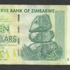 ZIMBABWE 10 DOLARI DOLLARS 2007 [15] P- 67 , VF+