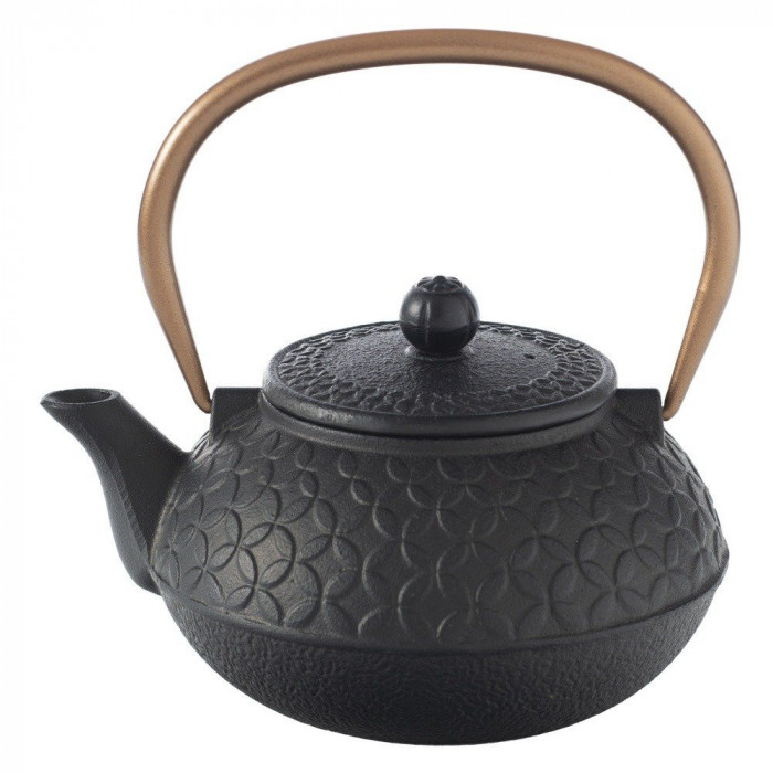 Ceainic din fonta Negru, cu infuzor detasabil,1 Litru