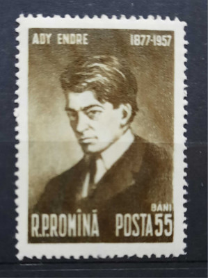 1957 - 80 de ani de la nasterea lui Ady Endre, MNH foto