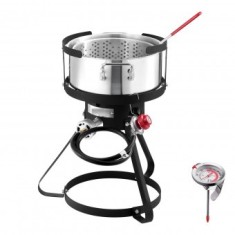 Friteuza multifunctionala cu arzator pe gaz, Capacitate 9.35 l, dimensiune 540&times;758 mm, Termometru