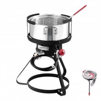 Friteuza multifunctionala cu arzator pe gaz, Capacitate 9.35 l, dimensiune 540&times;758 mm, Termometru