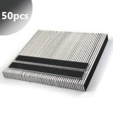 Inginails Pile unghii profesionale, dreptunghiulare, &icirc;nguste, negre - 50 buc 80/80