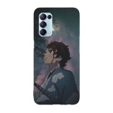 Husa compatibila cu Oppo A74 5G model Night Silence Tanjiro Demon Slayer, Silicon, TPU, Viceversa, Transparent, Carcasa