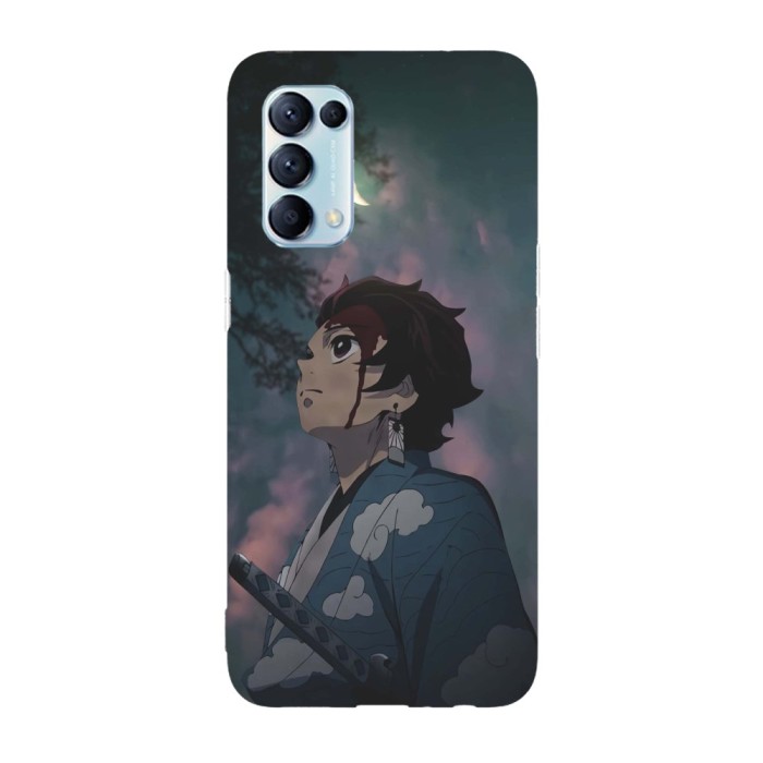 Husa compatibila cu Oppo A15s model Night Silence Tanjiro Demon Slayer, Silicon, TPU, Viceversa