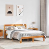 VidaXL Cadru de pat fără saltea, maro ceruit 140x200 cm lemn masiv pin