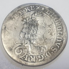 Austria 6 kreuzer 1674 argint Leopold l