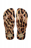 Havaianas slapi TOP ANIMALS femei, culoarea bej, cu toc plat, 4132920.8625