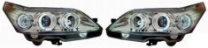 Set faruri tuning Citroen C4 10.2004-09.2008, partea Stanga , Dreapta, manual, tip bec H1+H1 transparent-silver, cu lampa pozitie fibra optica, Best A foto