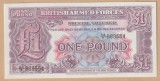(1) BANCNOTA ANGLIA - BRITISH ARMED FORCES - 1 POUND, SERIA A 2-A, STARE FOARTE BUNA, AUNC