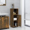 Dulap Baie Gossi Stejar Fumuriu 30x30x95 cm Lemn Prelucrat Rafturi Depozitare