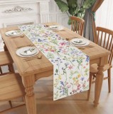 Cumpara ieftin Napron cu flori, 33x120 cm, 100% linen