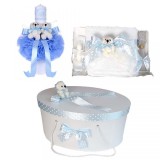 Set trusou botez, cutie trusou si lumanare, Ursulet, fundita bleu, Denikos&reg; 16