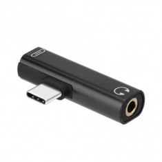 Adaptor USB-C (USB Type C) Tata la Audio 3.5mm Mama Culoare Negru foto