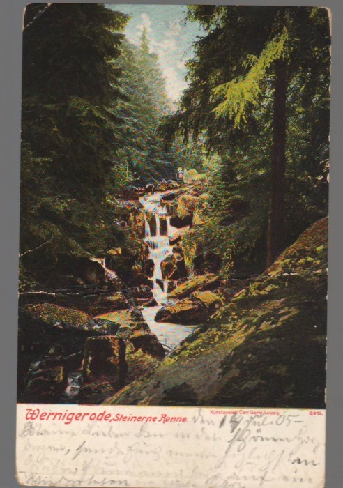 CPIB 23906 CARTE POSTALA - WERNIGERODE, STEINERNE RENNE - GERMANIA, 1905, STAMPILE
