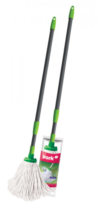 Cap MOP din bumbac cu m&acirc;ner telescopic puternic (150 cm) - YORK - CLEAN HOUSE