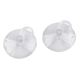 Set 2 carlige din silicon cu ventuza Crisalida, diametru 6 cm, Transparent