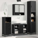 Cumpara ieftin Set de mobilier pentru baie 4 buc. Stejar Negru