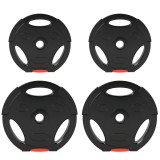 SPORTNOW Set Gantere cu 2 Discuri de 10 kg și 5 kg cu 3 Găuri, Gantere din Polipropilena și Nisip, &Oslash;27x4,5 cm, Negru | Aosom Romania