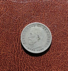 Romania, moneda 1 leu 1906, argint, Regele Carol I, jubiliara foto